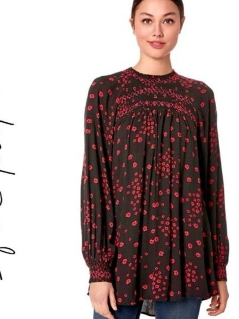 Free People Flowers in Her Hair Tunic Swing Top size M